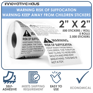 warning labels, choking hazard stickers, suffocation, warning stickers, warning sticker, warning