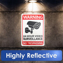 Load image into Gallery viewer, warning security cameras in use signs, on camera sign, video and audio surveillance signs, video recording
