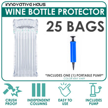 Load image into Gallery viewer, protector bags, wine bottle bubble wrap for travel, wine bottle packing, wine bottle travel protector, wine bubble wrap
